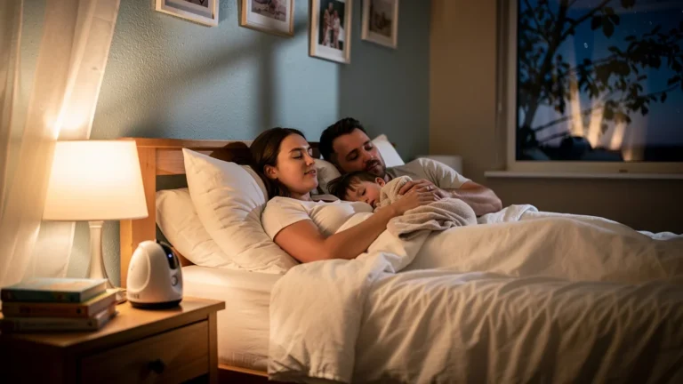 Famille endormie en cododo après 2 ans avec meilleure qualité de sommeil pour tous