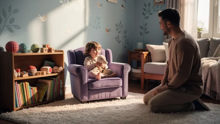 Coin retour au calme apaisant pour enfant remplaçant les punitions, ambiance sereine et chaleureuse