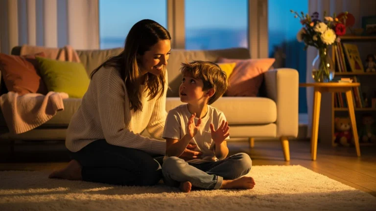 Soirée apaisée entre mère et fils après qu'il a nommé sa colère au lieu de crier