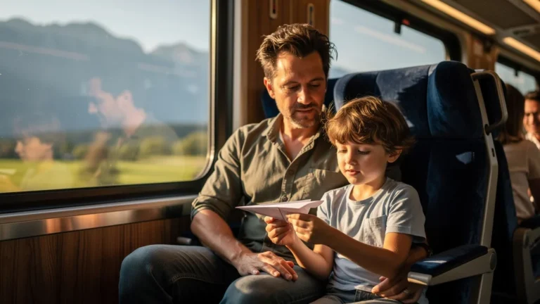 Voyage en train de quatre heures père et fils, moment d'apprentissage et de lâcher-prise